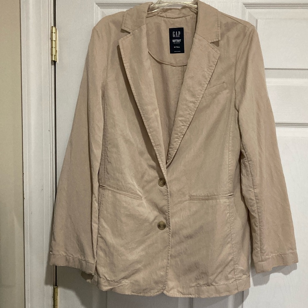 GAP Women's Tan SoftSuit Blazer Jacket Size M Tall